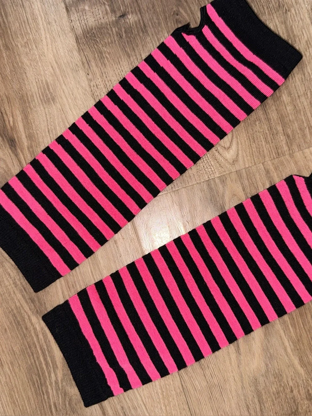 Brand new pink and black sock/arm warmer set
